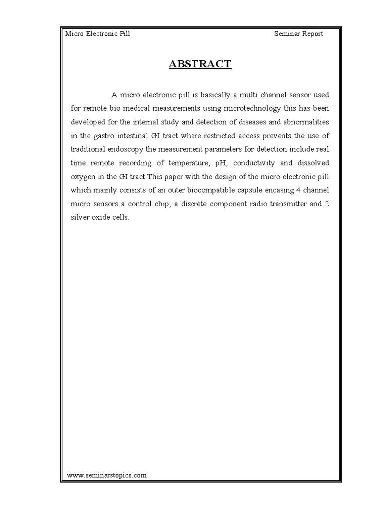 Micro Electronic Pill PDF Electrochemistry Redox
