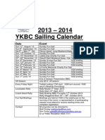 2013 - 2014 YKBC Sailing Calendar: Date Event