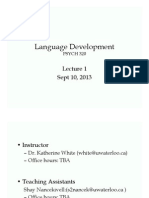Language Development: Sept 10, 2013