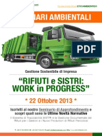 Dr.ssa Paola Fiore ETICAMBIENTE® Seminario Ambientale Rifiuti e Sistri - Work in Progress 22 Ottobre 2013