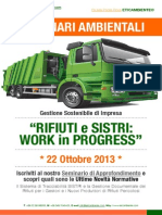 DR - Ssa Paola Fiore ETICAMBIENTE® Seminario Ambientale Rifiuti e Sistri - Work in Progress 22 Ottobre 2013