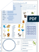 Animals Sheet For Blog