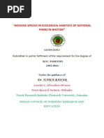 Download INVASIVE SPECIES IN ECOLOGICAL HABITATS OF NATIONAL PARKS IN BHUTAN by Yigphel SN174802072 doc pdf