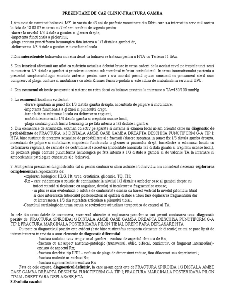 Fractura Gamba | PDF