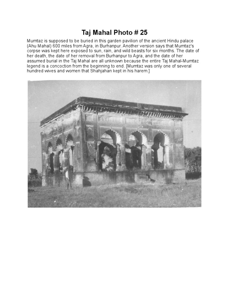 Taj Mahal Myths: Mumtaz's Burial Story | PDF