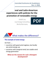 International and Latin-American experiences with policies for the promotion of renewable energy
