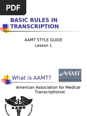 Basic Rules Of Transcription Aamt Litre Teaspoon - 