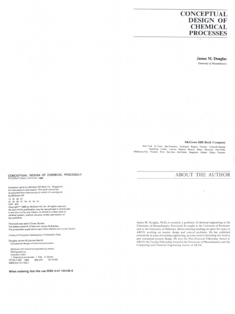 Douglas - Conceptual Design of Chemical Processes | PDF