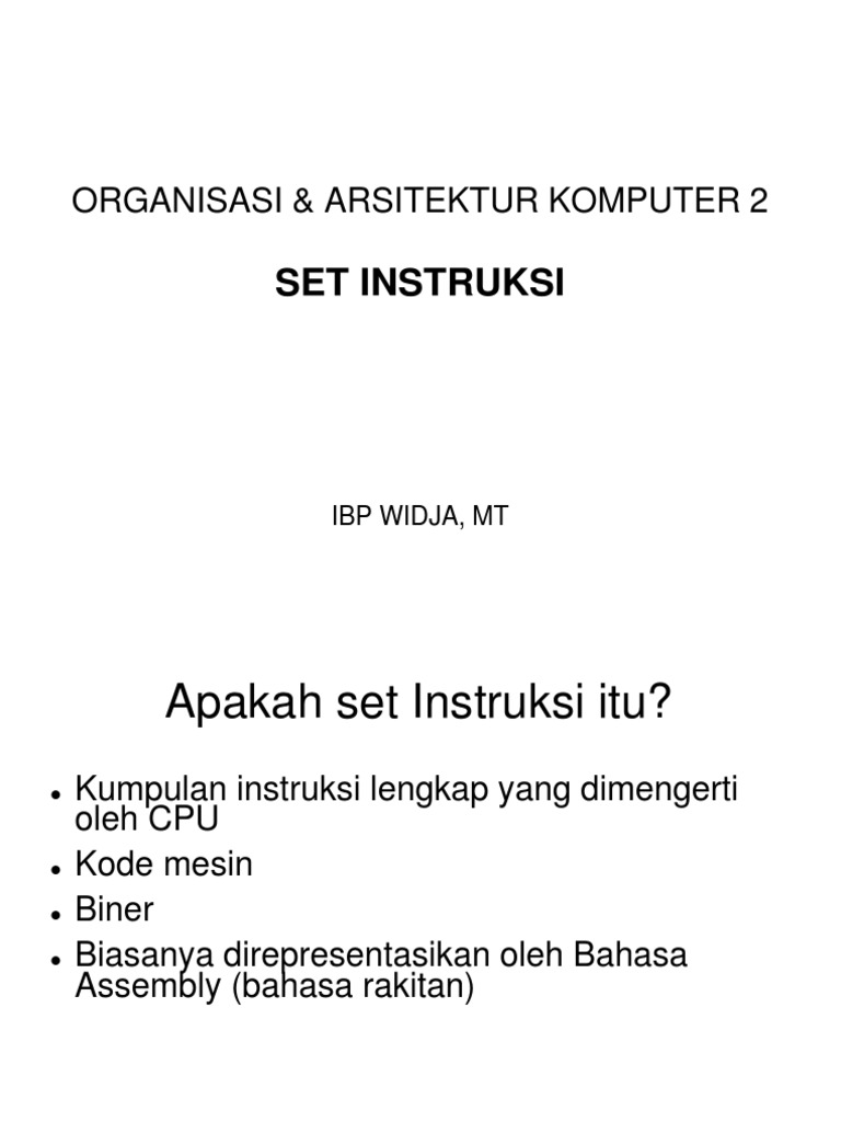 01 Set Instruksi | PDF
