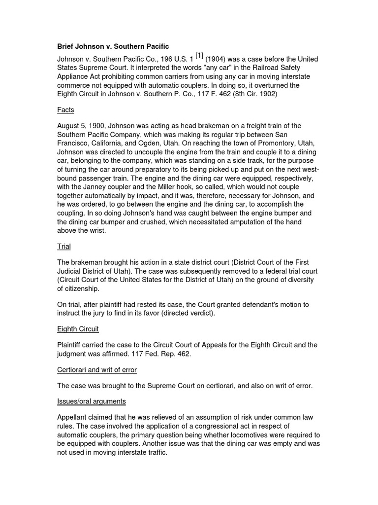 IntroBrief Johnson V Supreme Court Case Law Constitutional Law