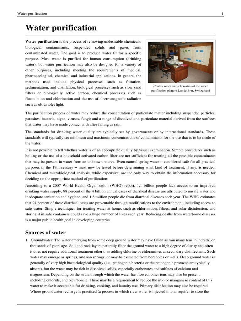 Water Purification Water Purification Filtration