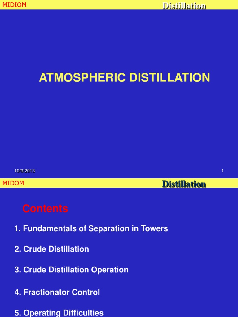 Atmospheric Distillation Distillation Separation Processes