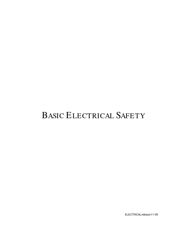 Basic Electrical Safety PDF Electrical Resistance And Conductance