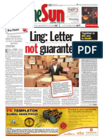 Thesun 2009-07-16 Page01 Ling Letter Not Guarantee
