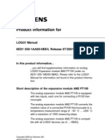 LOGO! Analog Input PT100 Manual