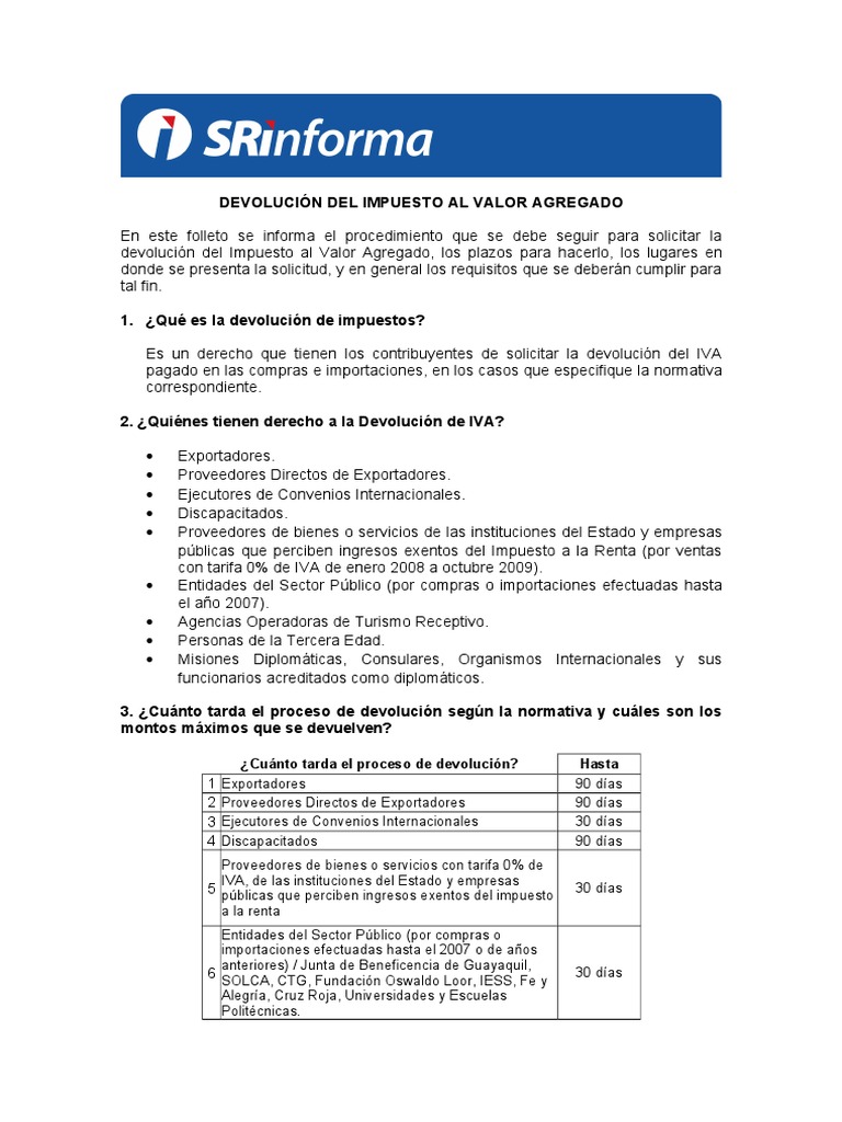 Requisitos Devolucion Iva | PDF | Impuesto sobre la renta | Impuestos