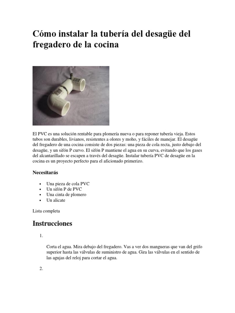Cómo instalar la tubería del desagüe del fregadero de la ...