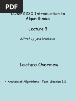 COMP2230 Introduction To Algorithmics: A/Prof Ljiljana Brankovic