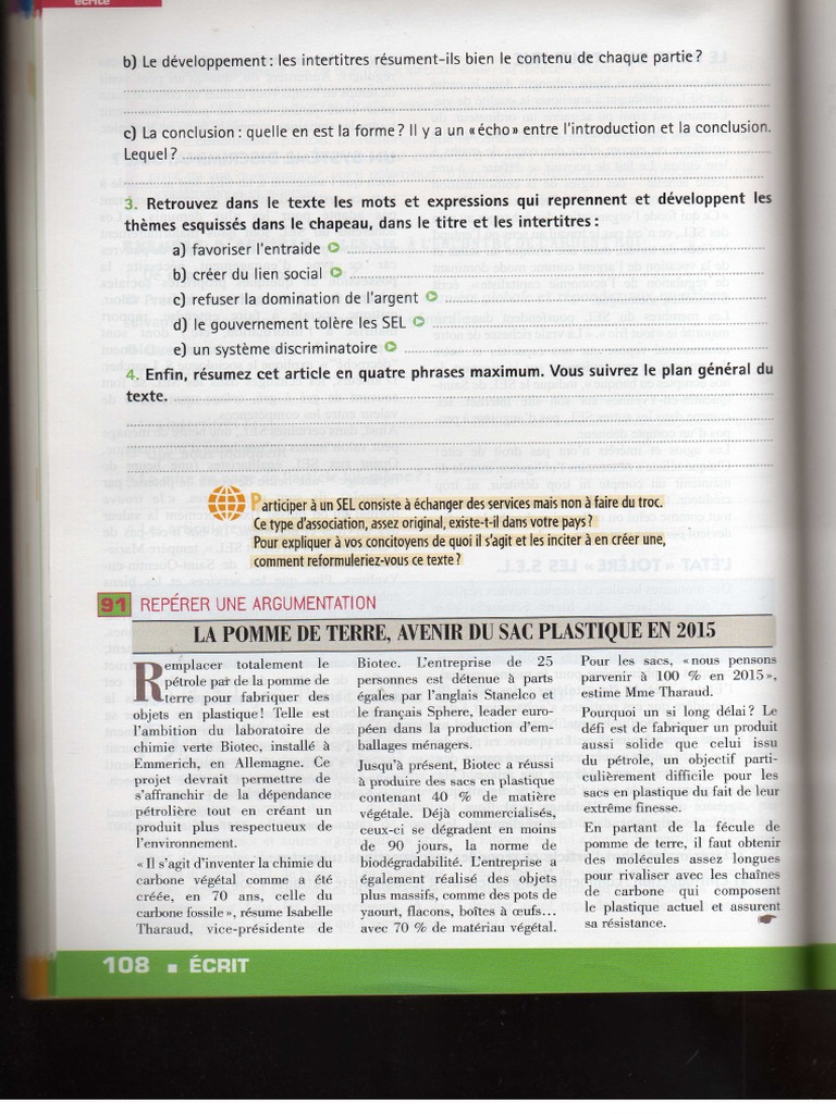 Exemple de Texte Argumentatif