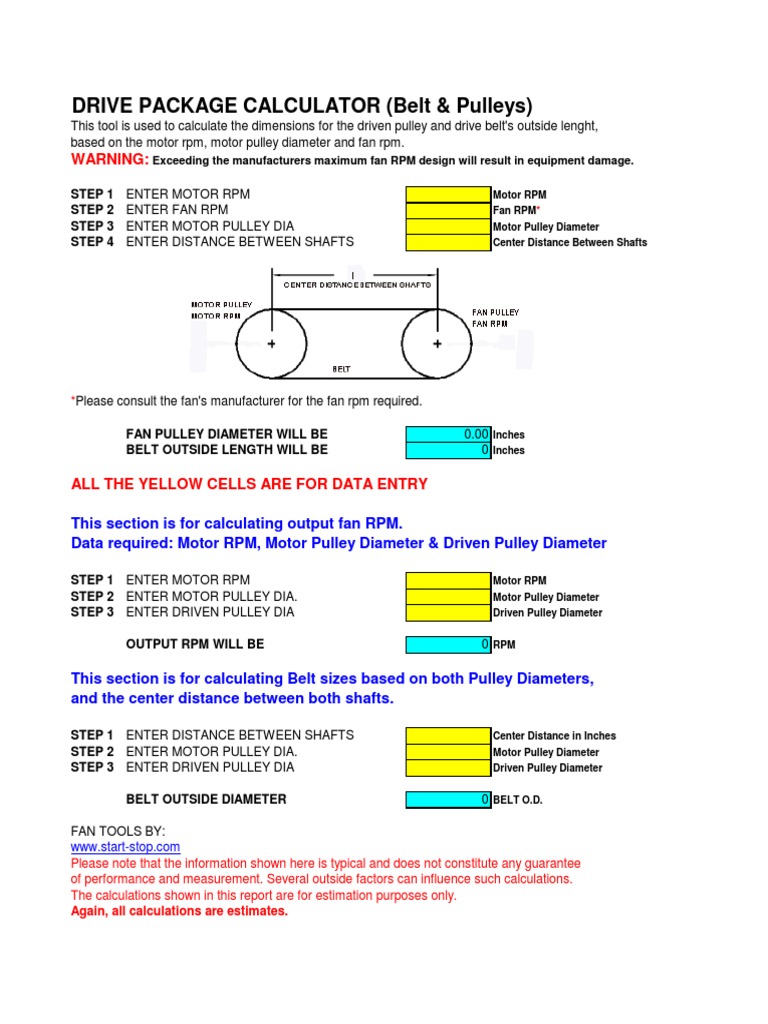 motor pulley sizing