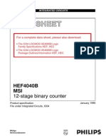 Hef4040b 12-Stage Binary Counter PDF