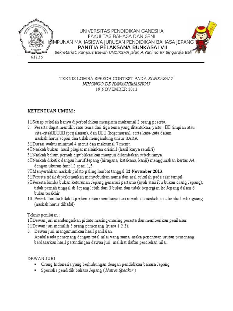 Pidato Bahasa Jepang Singkat Soft Educaiton