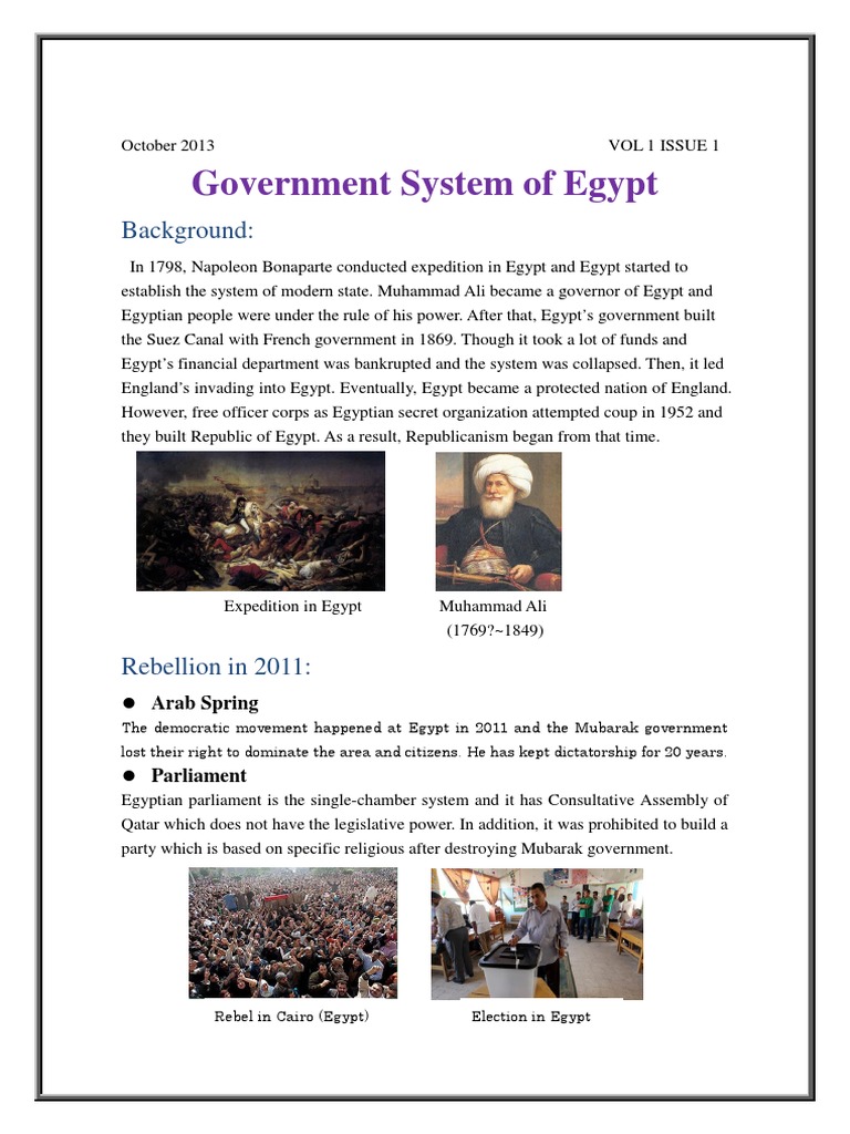 Government System of Egypt | PDF | Politics | History