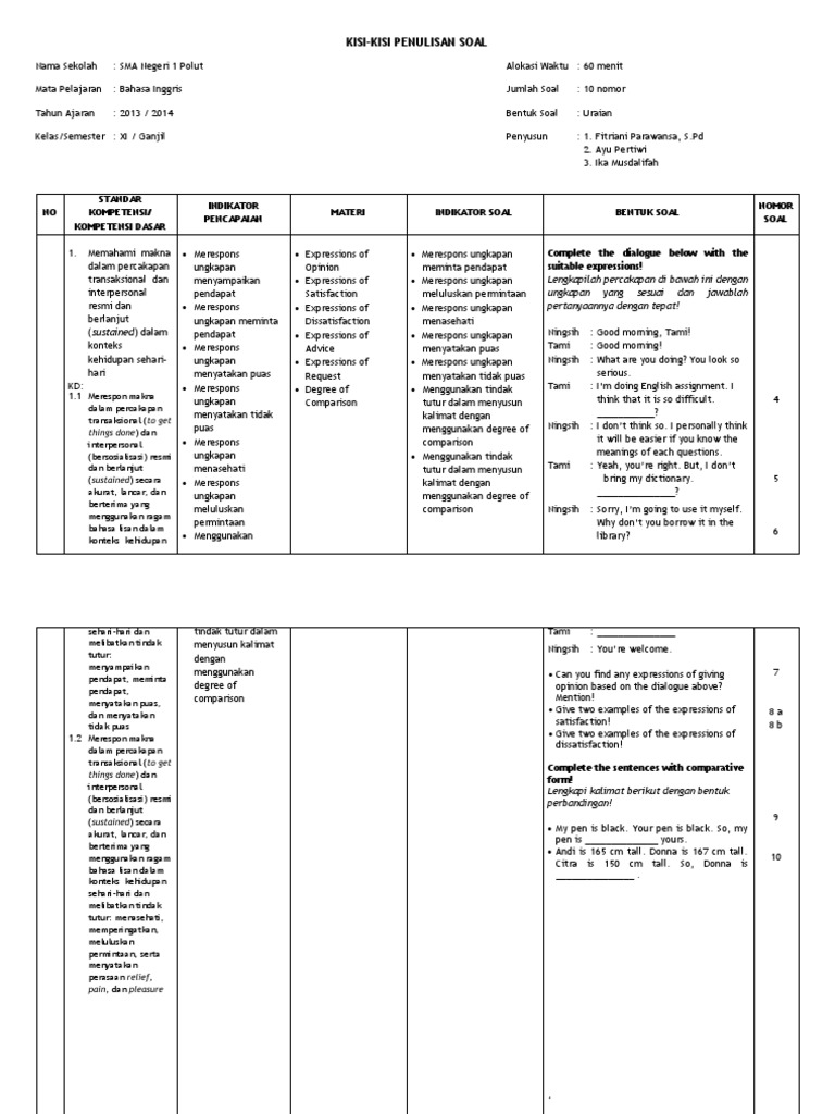  12  Contoh  Soal  Ujian  Bahasa  Inggris  Kelas  10 Kumpulan  