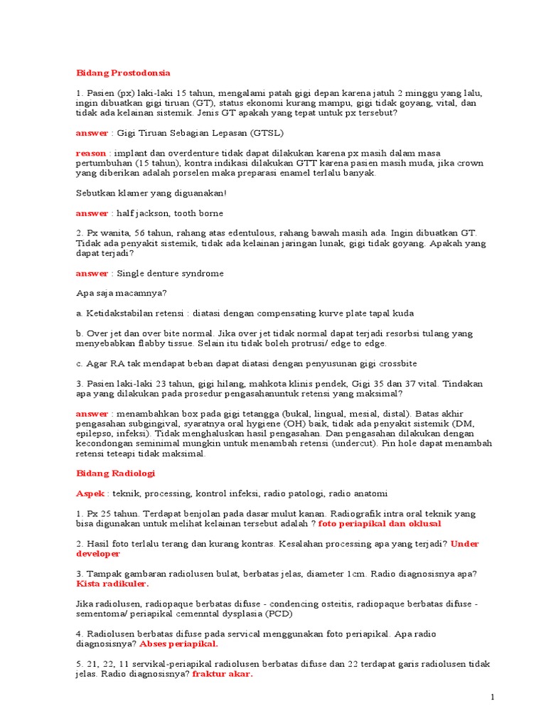 103+ Contoh Soal Kasus Keperawatan Gigi Terbaru Dikdasmen
