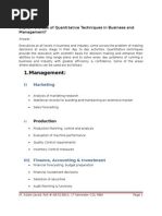 1.management:: Explain The Use of Quantitative Techniques in Business and Management?