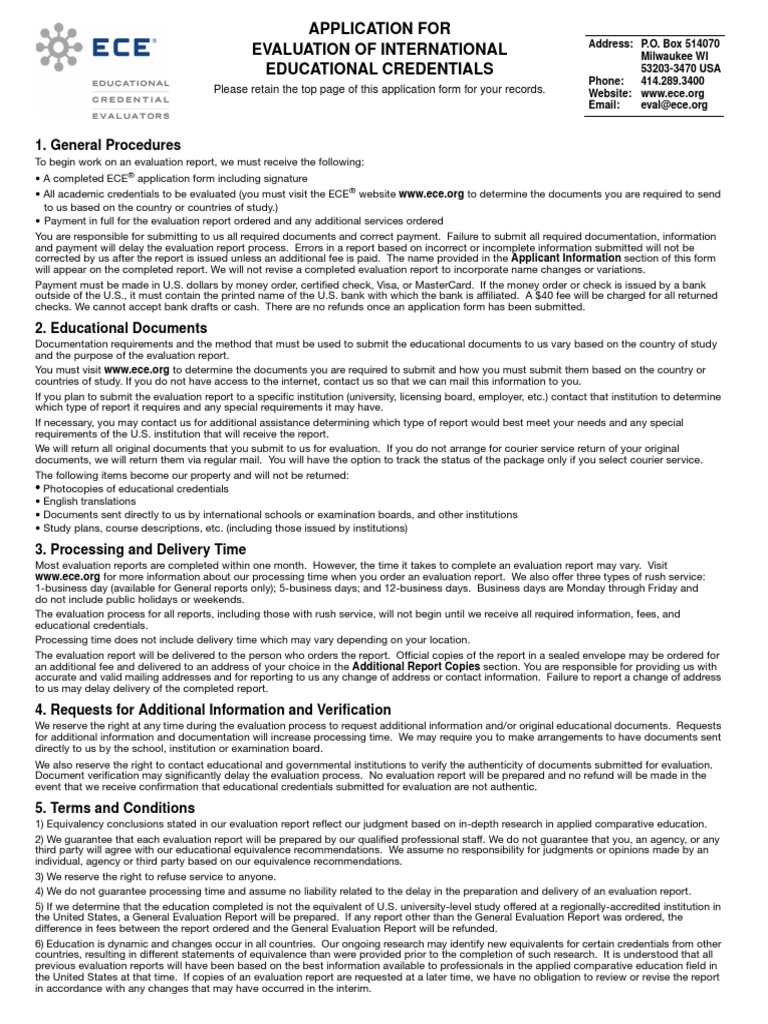ECE Application 2011rev | PDF | Mail | Courier