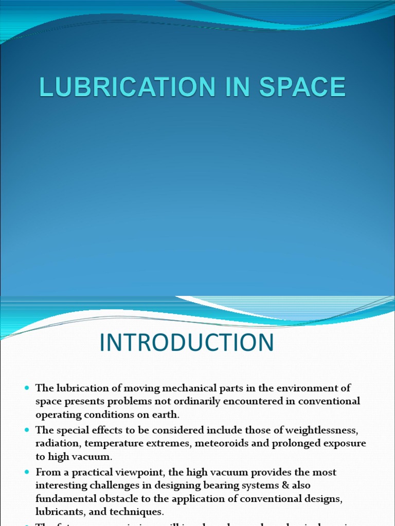 Lubrication in Space PDF Lubricant Materials Science