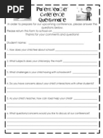 Parent Feedback Form Nature
