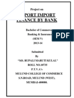 Export Import Finance by Bank: Project On