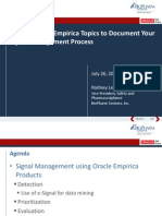2013 OHSUG - Using Oracle's Empirica Topics to Document Your Signal Management Process