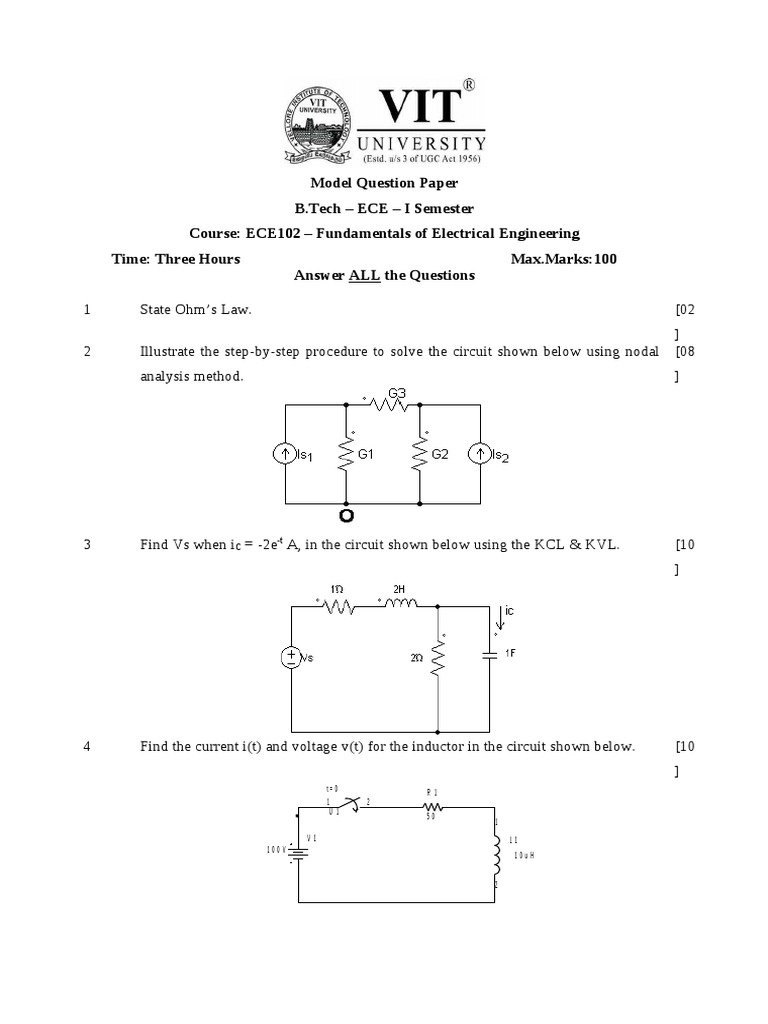 Fallsem2013-14 Cp0868 Modqst Ece102 Fee-Mq | PDF | Inductance ...