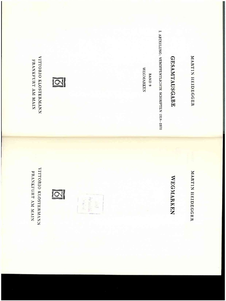 Heidegger - Ga 9 - Wegmarken | PDF