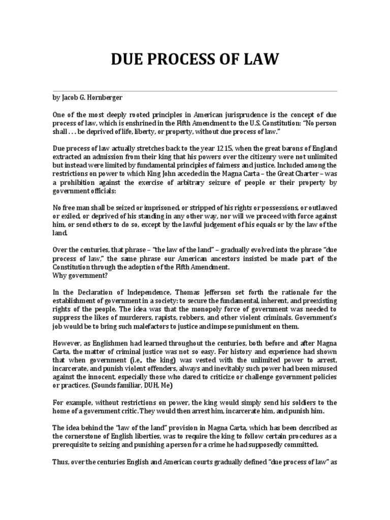 Due Process of Law | PDF | Burden Of Proof (Law) | Habeas Corpus