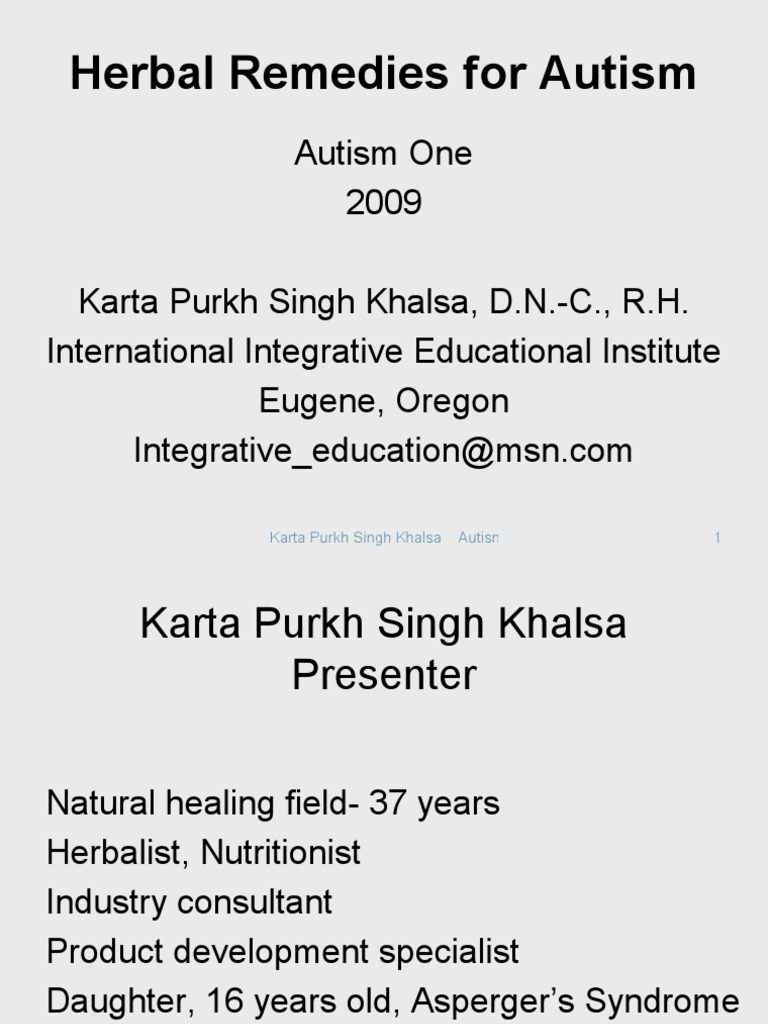 Herbal Remedies For Autism PDF Autism Epilepsy