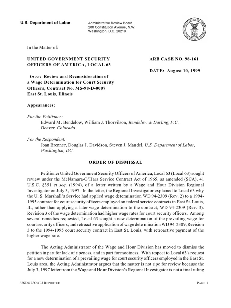 Department of Labor: 98 161 | PDF