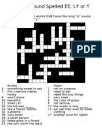 Crossword Long E Sound Spelled EE LY or Y