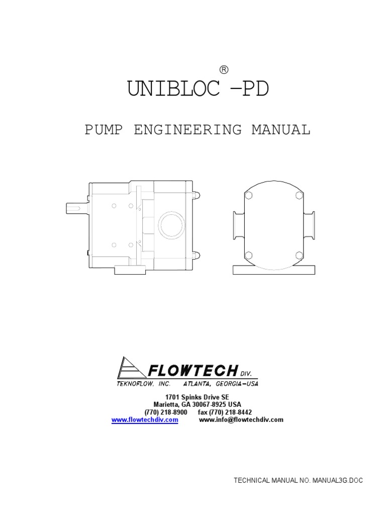 Unibloc Engineering Manual PDF Pump Valve
