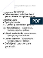 Elaborarea Unei Baterii de Itemi