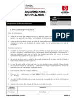 Procedimiento Operativo Normalizado Para Atencion a Emergencias Quimicas.