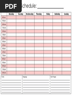 Hourly Schedule