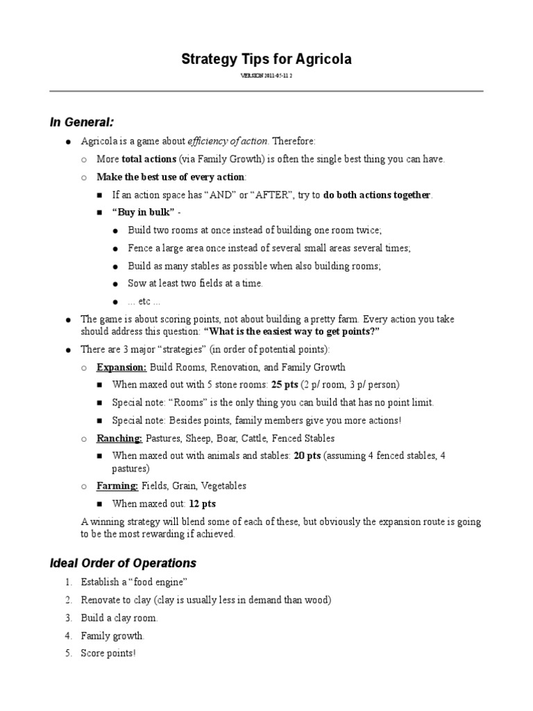 Agricola Strategy Tips PDF Oven Baking