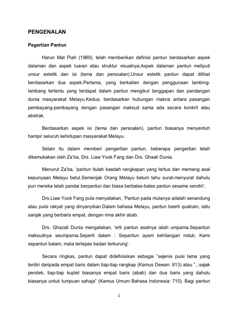 Sejarah Pantun Pdf