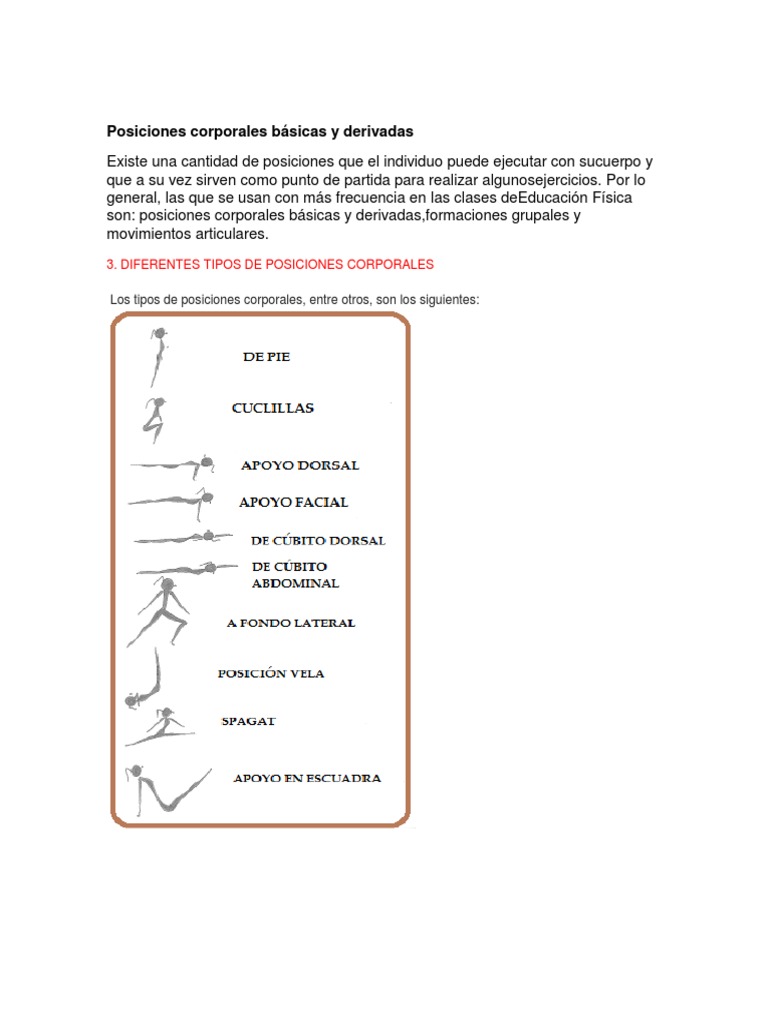 Posiciones Corporales Básicas y Derivadas | PDF | Relaciones personales ...