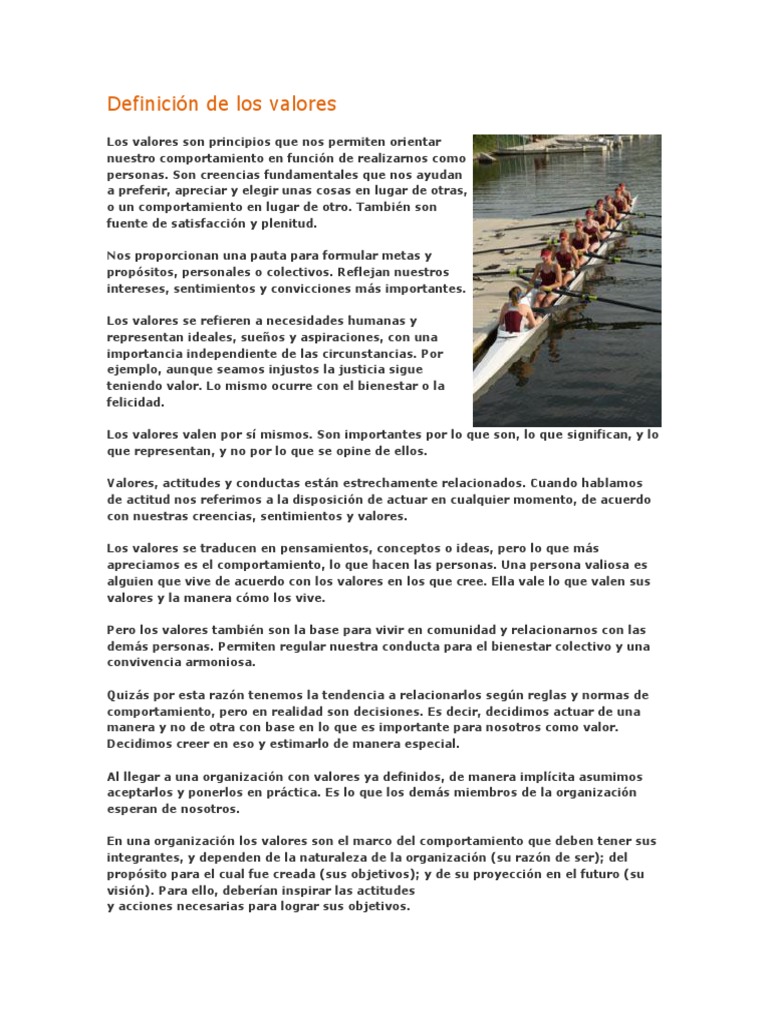 Importancia de los Valores en la Vida y Organización | PDF | Actitud ...