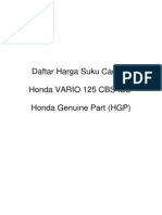 Daftar Harga Suku Cadang Honda Vario 125 CBS ISS